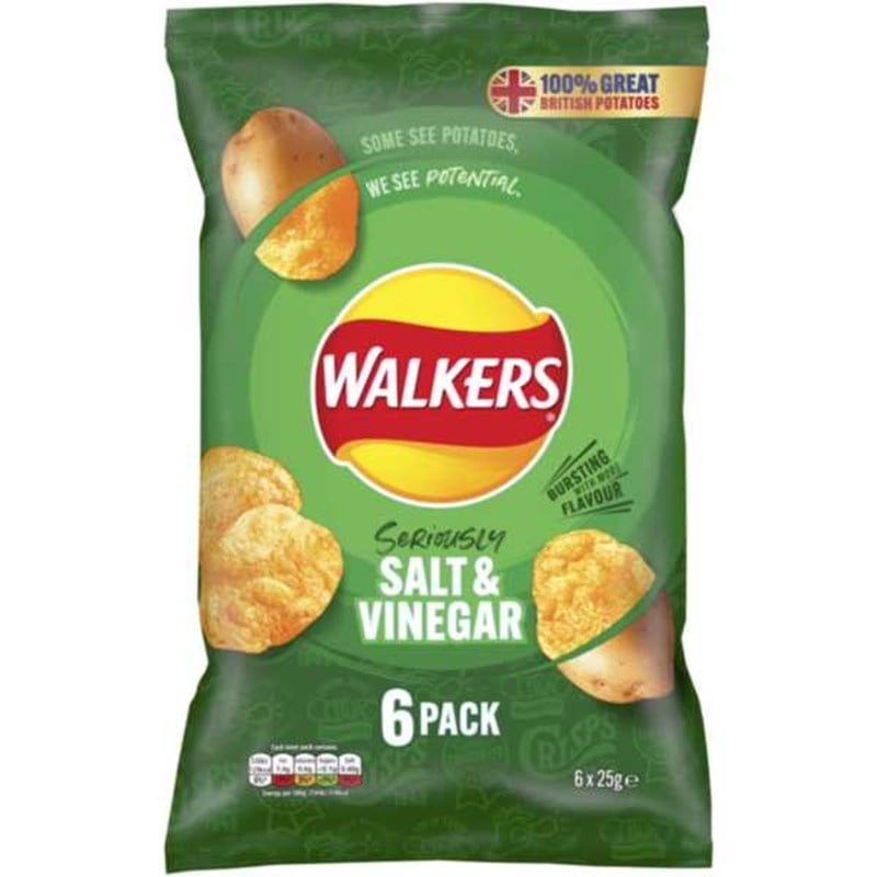 [02WALS01] Walkers Salt & Vinegar 6pk