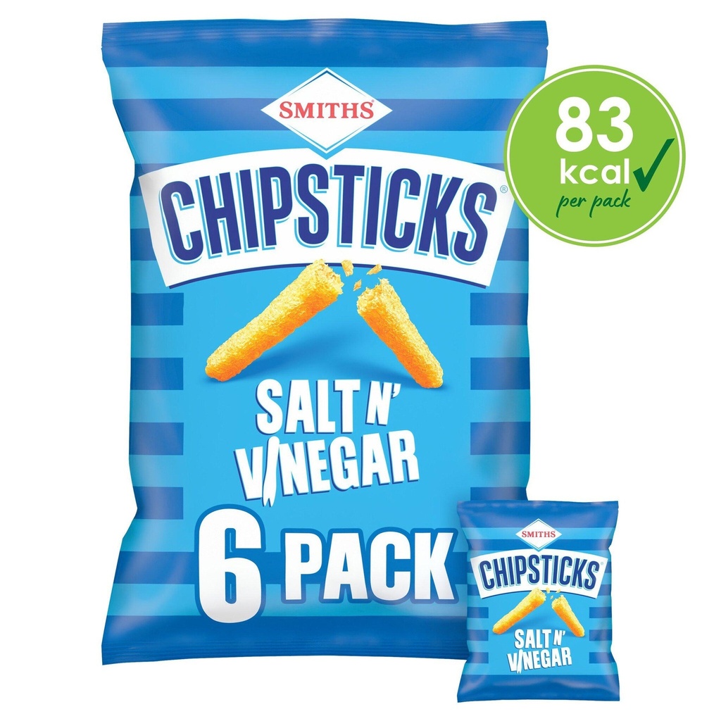 [43999] Smiths Chipsticks Salt & Vinegar 6pk