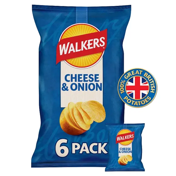 Walkers Cheese & Onion 6pk
