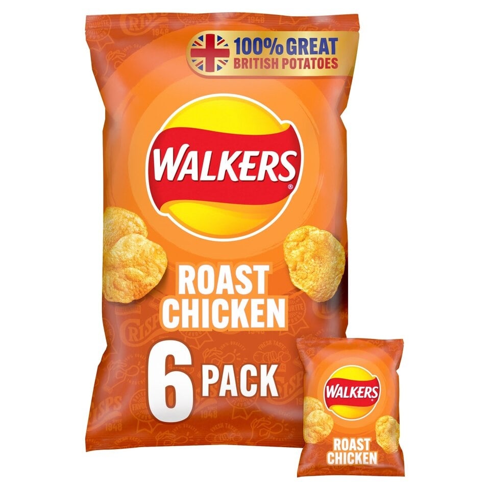 [10597] Walkers Roast Chicken Crisps 6x25g