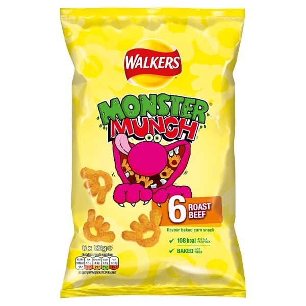 Walkers Monster Munch Roast Beef 6pk