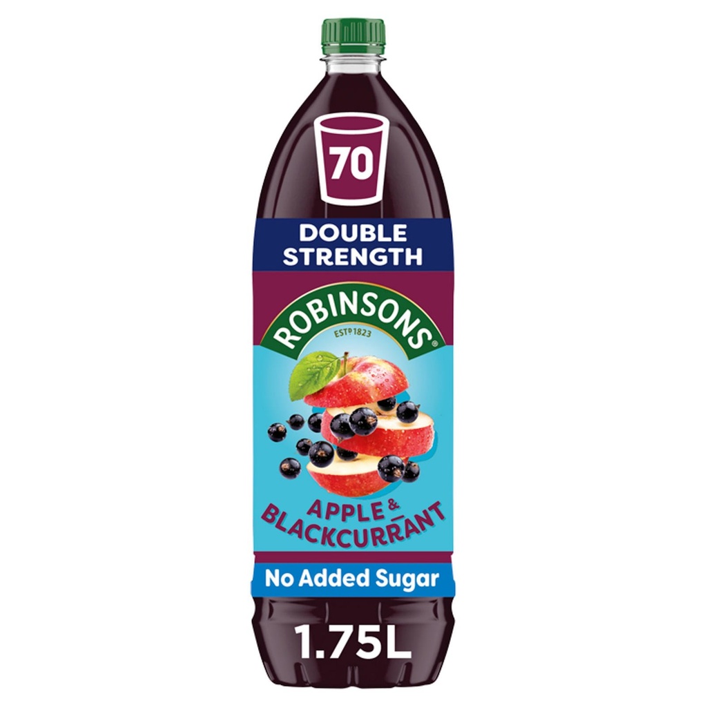 Robinsons Double NAS Apple & Blackcurrant Squash 1.75L