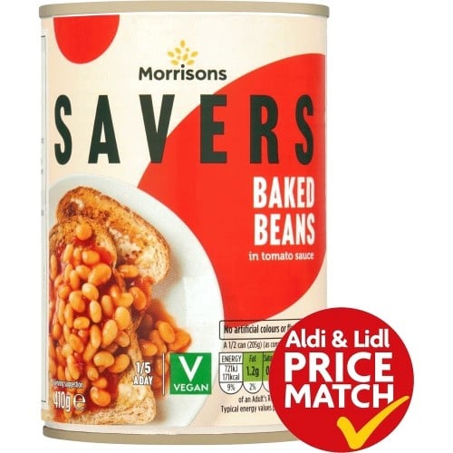 [104219390] Morrisons Savers Baked Beans in Tomato Sauce 410g