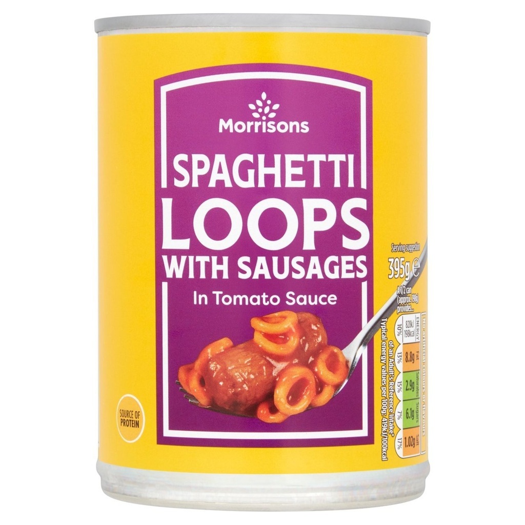 [105491782] Morrisons Spaghetti Rings & Sausage 395g