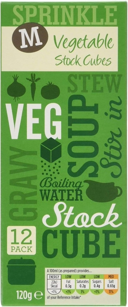 Morrisons 12 Vegetable Stock Cubes 120g