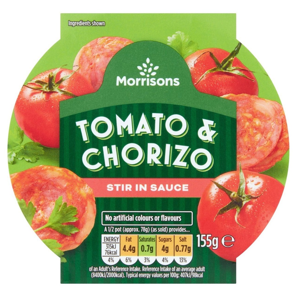 Morrisons Tomato & Chorizo Stir in Sauce 155g