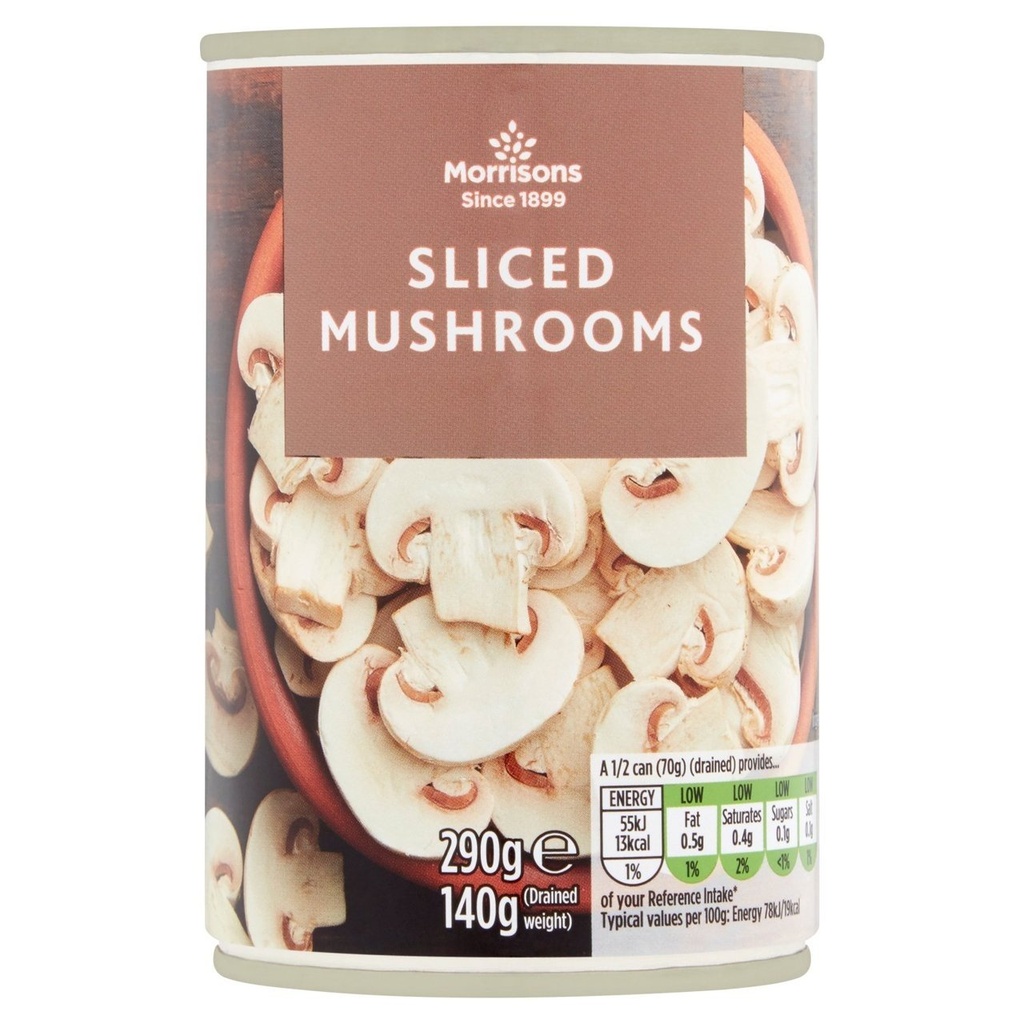 [107152944] Morrisons Sliced Mushrooms in Water 290g