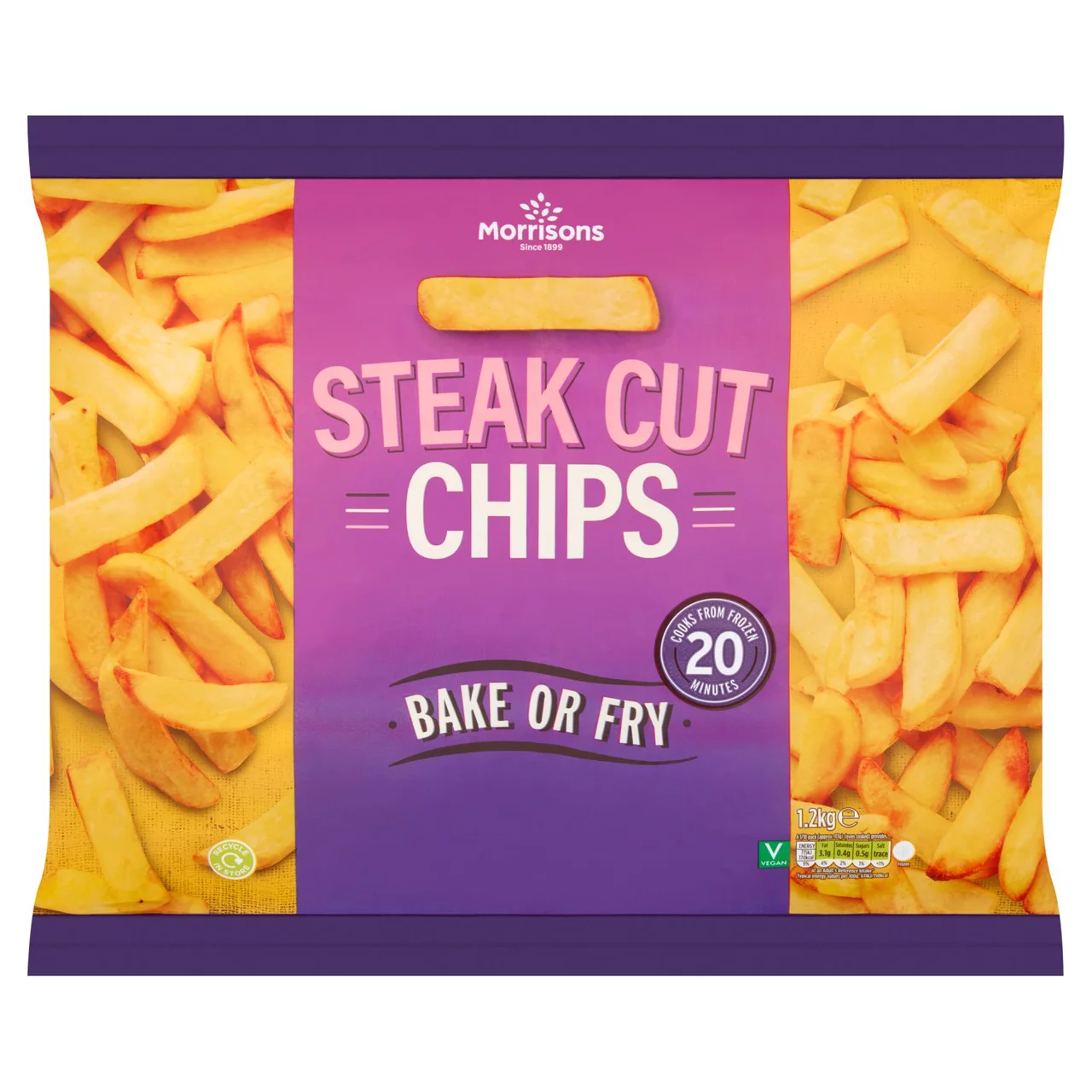 [108043782] Morrisons Steak Cut Chips 1.2kg
