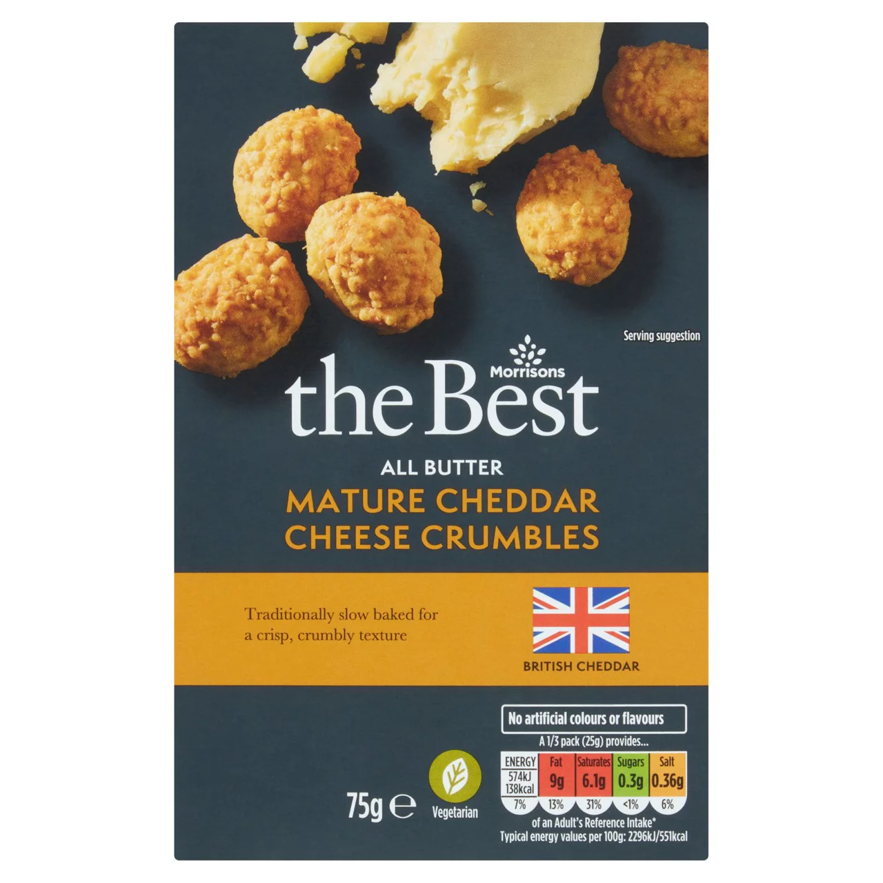 Morrisons The Best All Butter Mature Cheddar Cheese Crumbles 75g