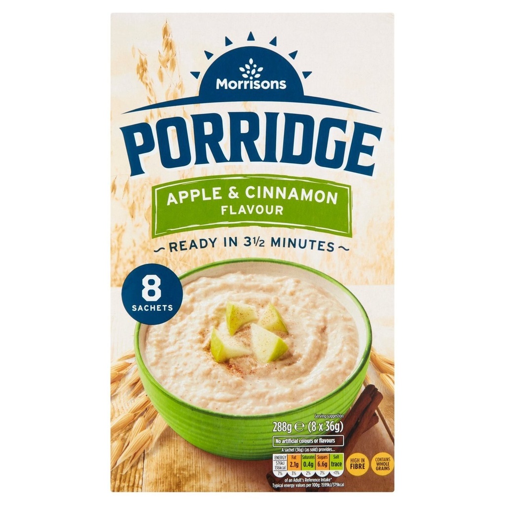 Morrisons Apple & Cinnamon Porridge 8 Sachets 288g