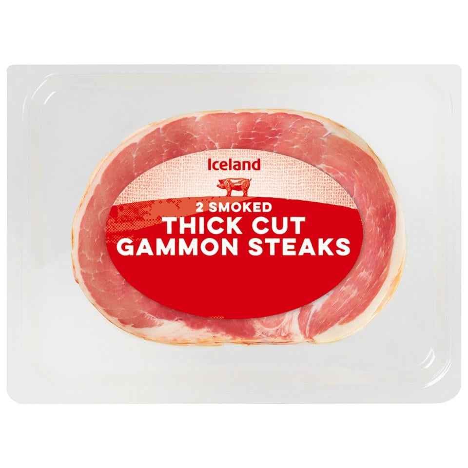 [10633] Iceland 2 Smoked Thick Cut Gammon Steaks 400g