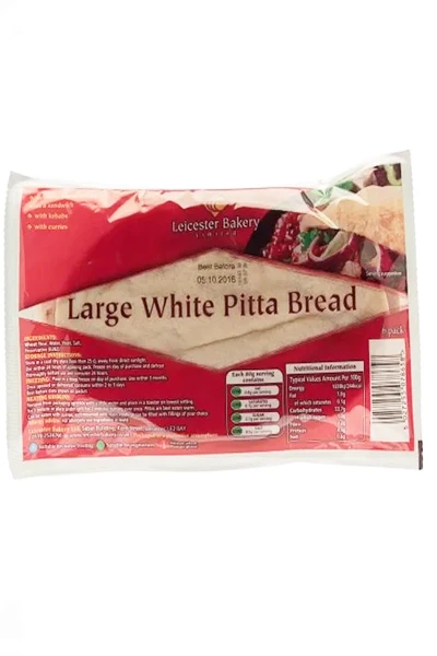 Leicester Bakery 6 White Pitta Breads