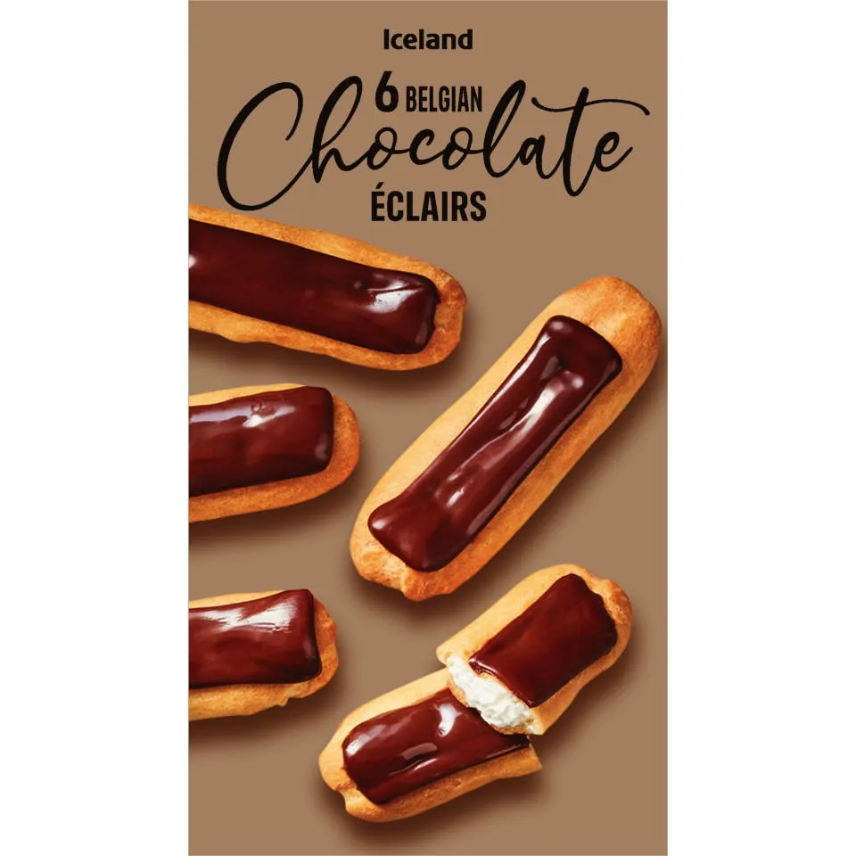 [74504] Iceland 6 Belgian Chocolate Eclairs 160g