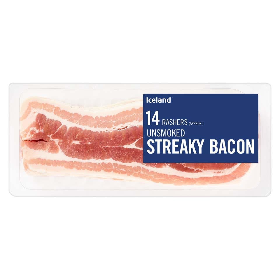 [89678] Iceland Unsmoked Streaky Bacon 235g