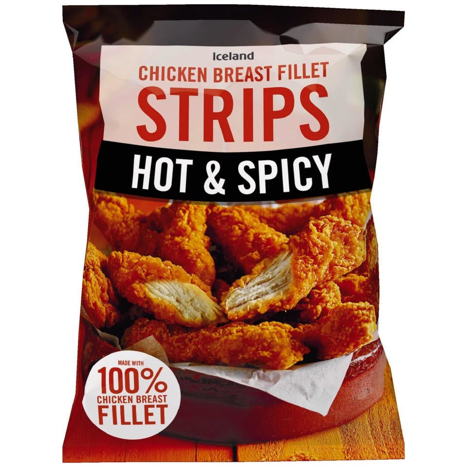 [90310] Iceland Hot and Spicy Chicken Breast Fillet Strips 500g