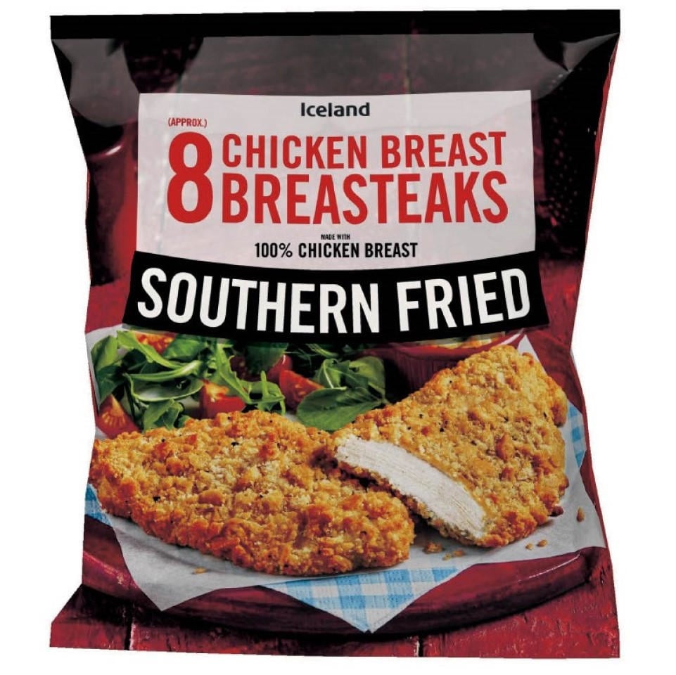 [92224] Iceland 8 Southern Fried Chicken Breast Breasteaks 680g