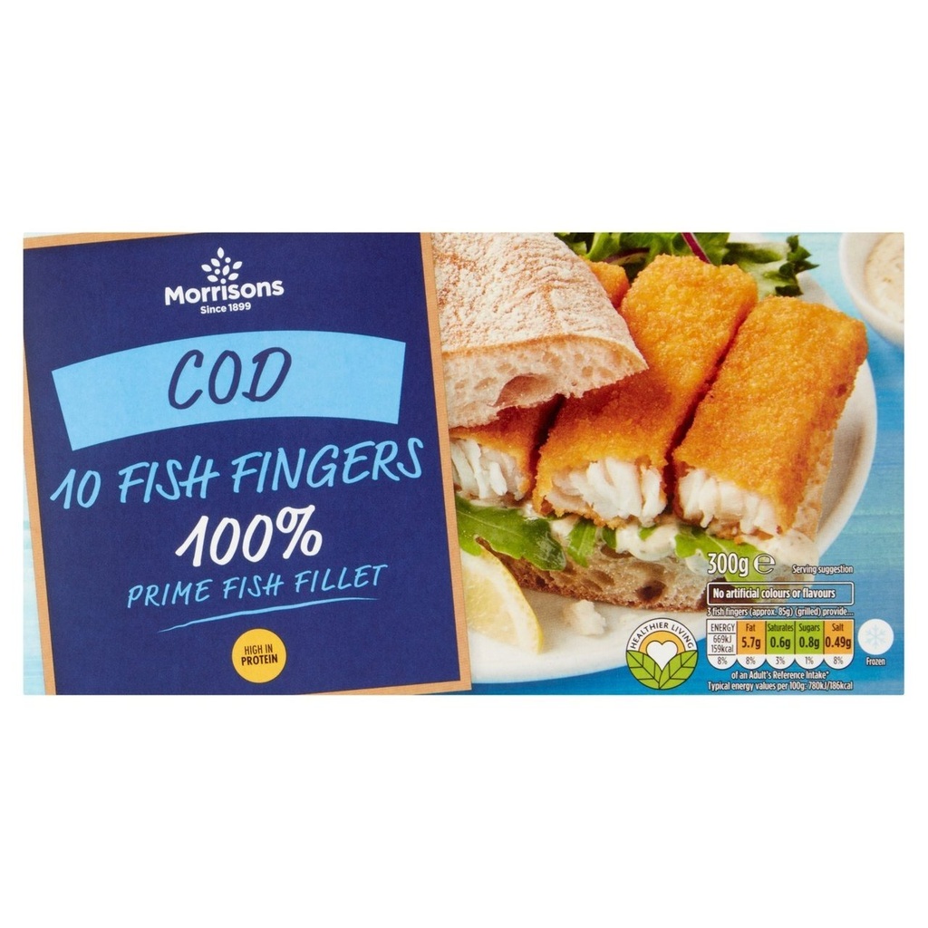 [111405166] Morrisons 10 Cod Fish Fingers 300g