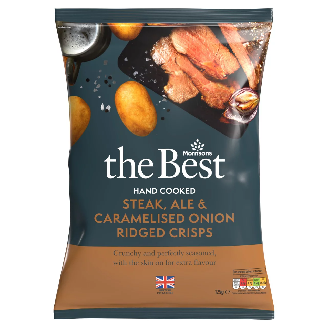 [112387879] Morrisons The Best Beef Ale & Roasted Onion Crisps 125g