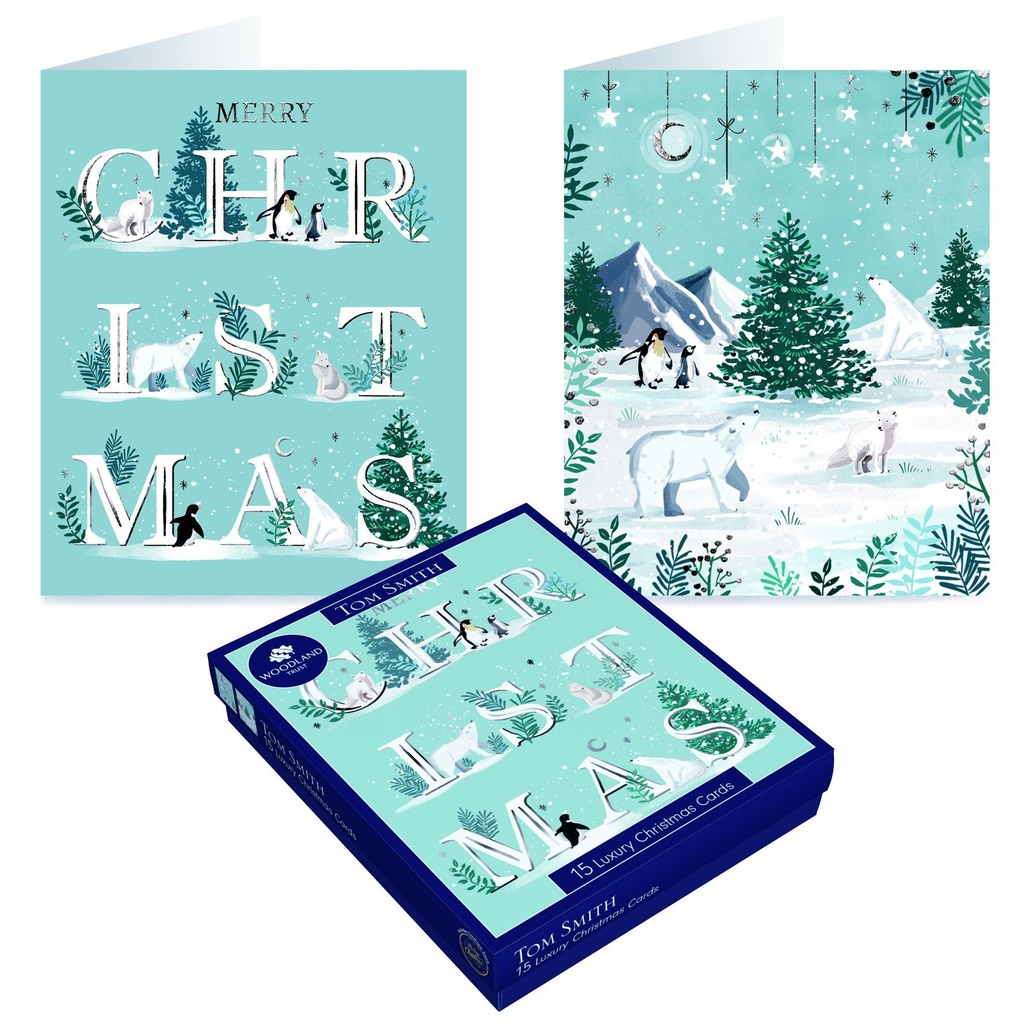 [1079424] Tom Smith Arctic Animals Luxury Cards 15 Pack