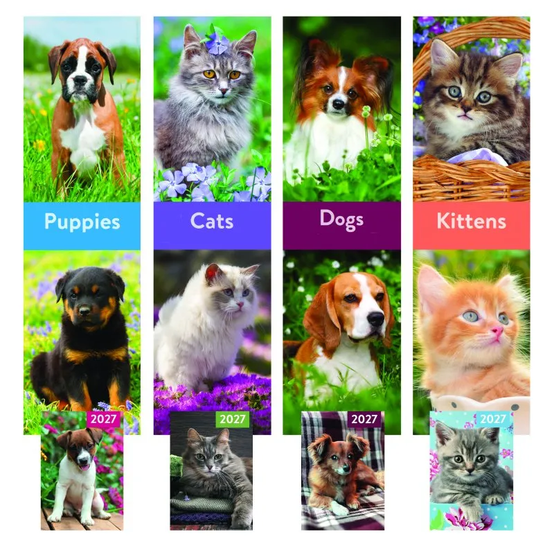 2027 Slim Calendar Pets