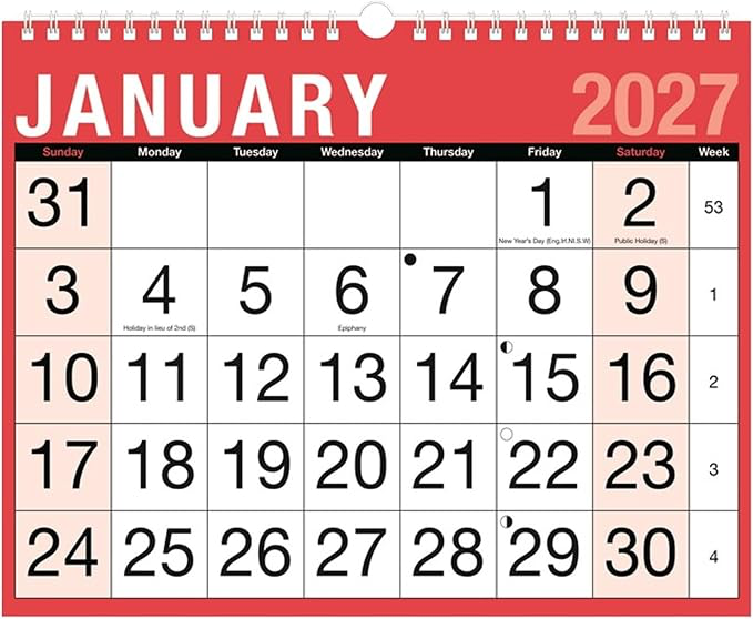 [1033110] Tallon Easy View Monthly Planner Wall Calendar 2027