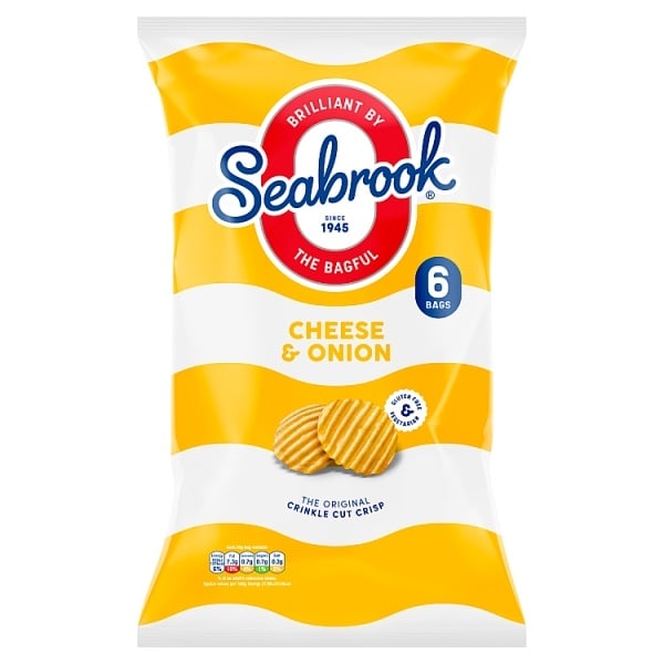 [143813] Seabrook Cheese & Onion Crisps 6x25g