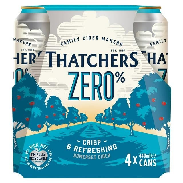 Thatchers Zero Cider Can 4x440ml