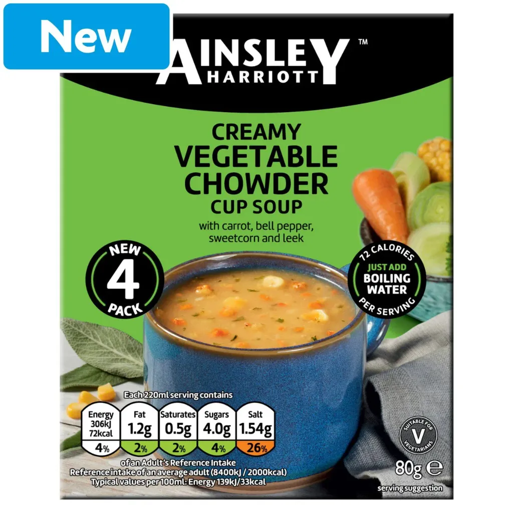 Ainsley Harriott Vegetable Chowder Cup Soup 4 Sachets