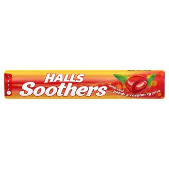 [301036] Halls Soothers Peach & Raspberry Juice 45g