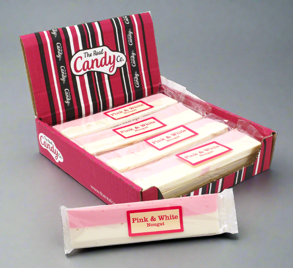 [41435] The Real Candy Co. Pink & White Nougat Bar 130g
