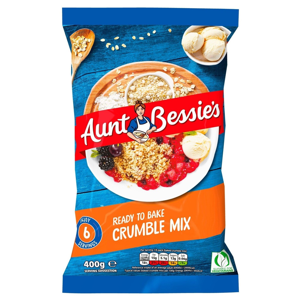 [03AUNC01] Aunt Bessies Golden Crumble Mix 400g