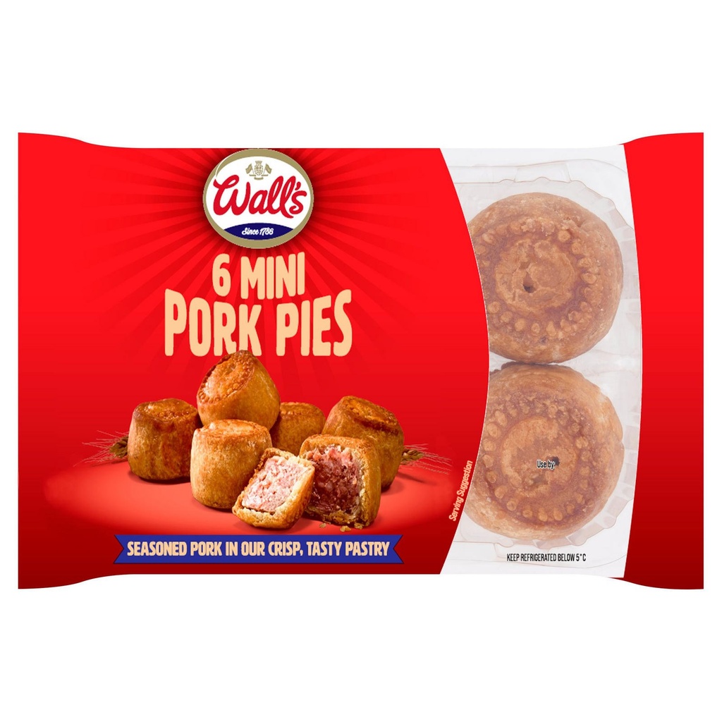 [94667] Walls 6 Mini Pork Pies 300g