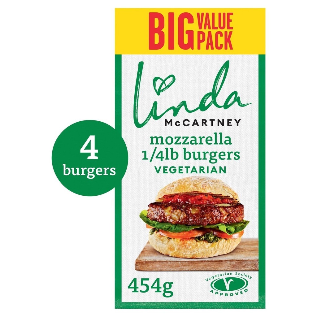 Linda McCartneys 4 Mozzarella Burgers 454g