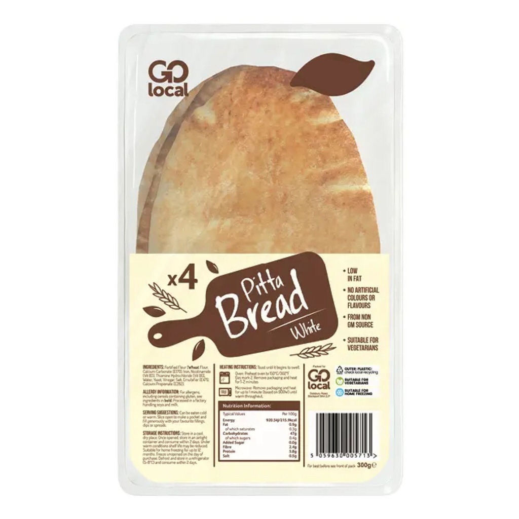[122617] Go Local White Pitta Bread 4's