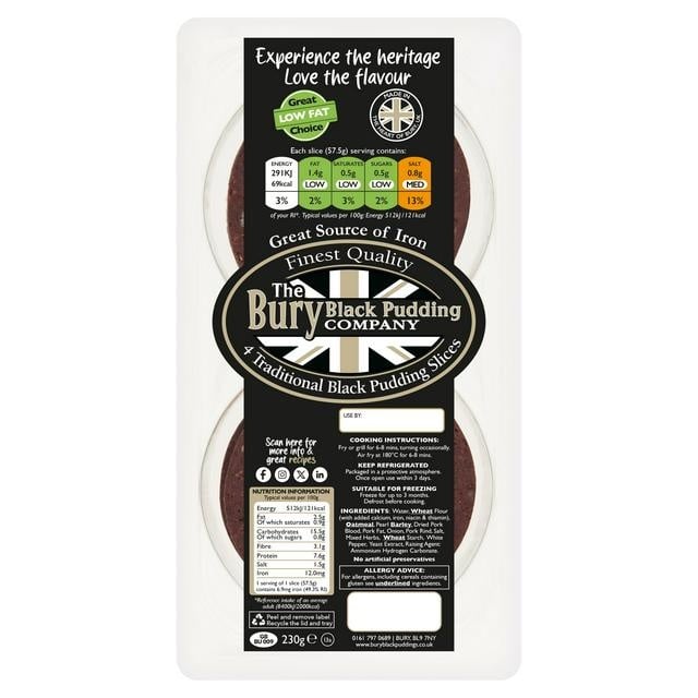 Bury Black Pudding Slices 230g