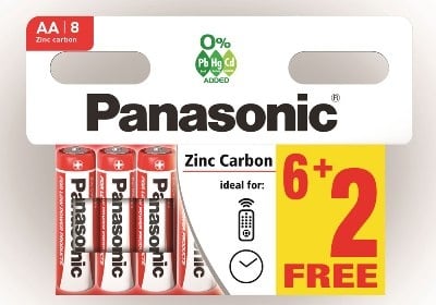 [117271] Panasonic AA Batteries 6+2 Free