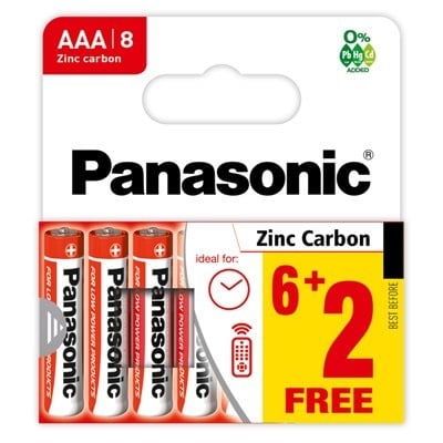 [117270] Panasonic AAA Batteries 6+2pk