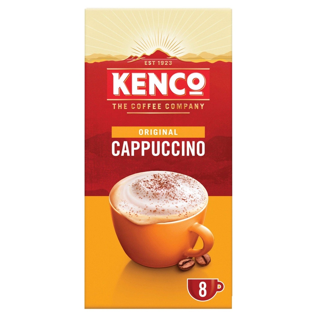[118498] Kenco Cappuccino Instant Coffee Sachets 8pk
