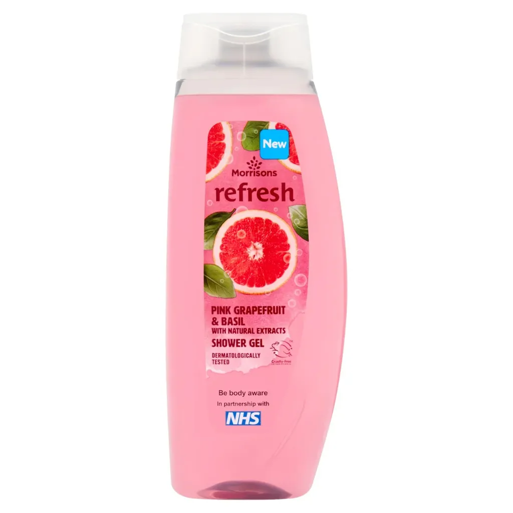 [115727576] Morrisons Pink Grapefruit & Basil Shower Gel 500ml