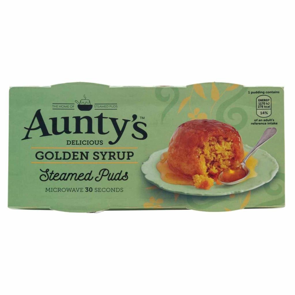 [03AUNG01] Auntys Golden Syrup Steamed Puddings Pots 2x95g