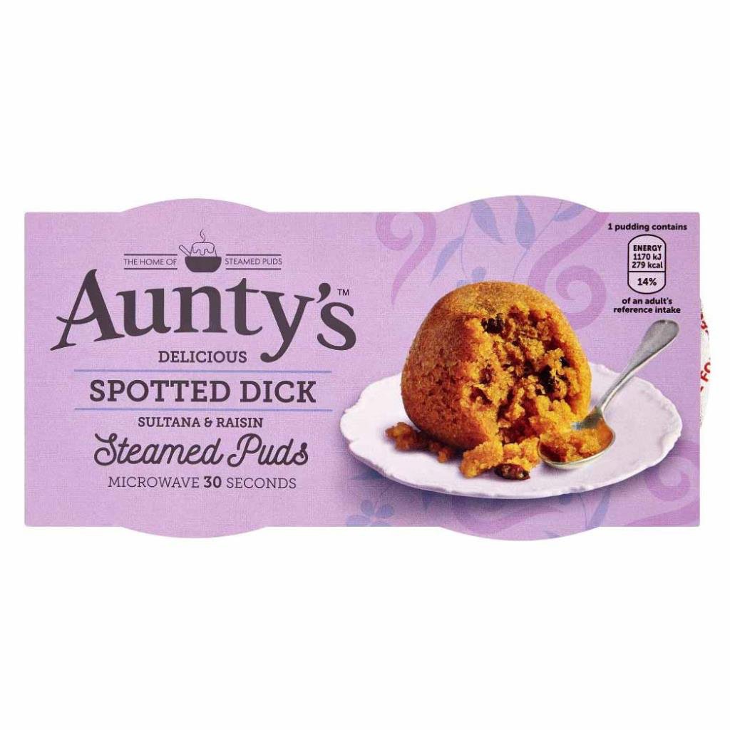 [03AUNS02] Auntys Spotted Dick Steamed Puddings Pots 2x95g