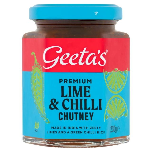 Geetas Premium Lime & Chilli Chutney Hot 230g