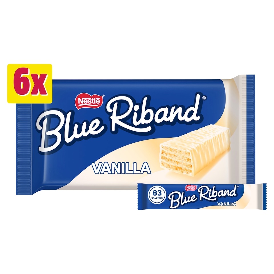 [047896DNR] Blue Riband Vanilla 6 Pack 90g