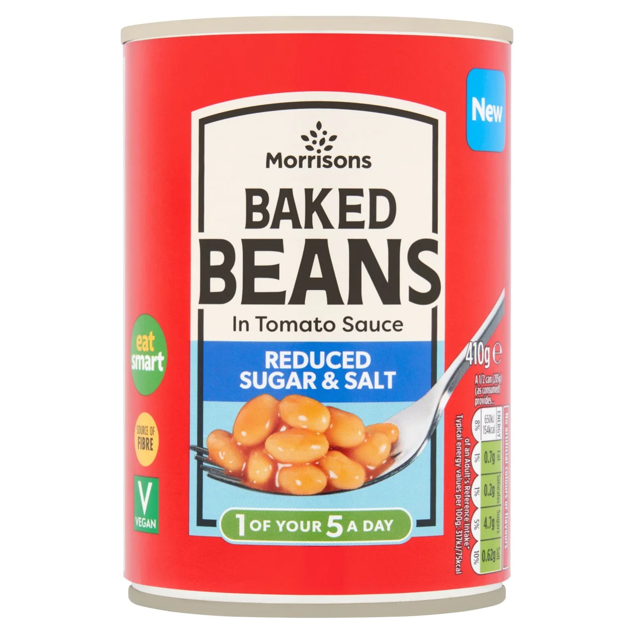 [114776974] Morrisons Reduced Salt And Sugar Baked Beans 410g