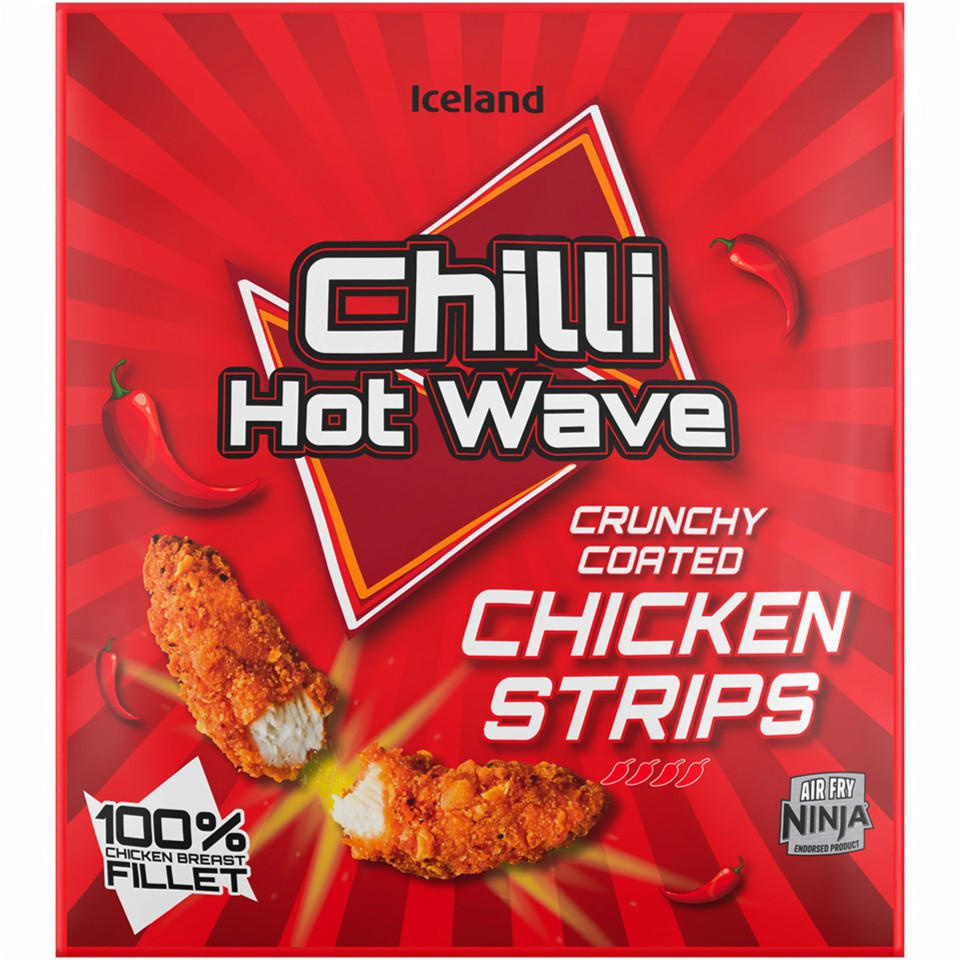 [28987] Iceland Chilli Hot Wave Crunchy Coated Chicken Strips 500g