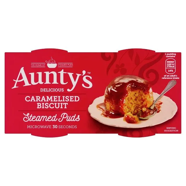 Auntys Caramelised Biscuit Steamed Puddings 2x95g
