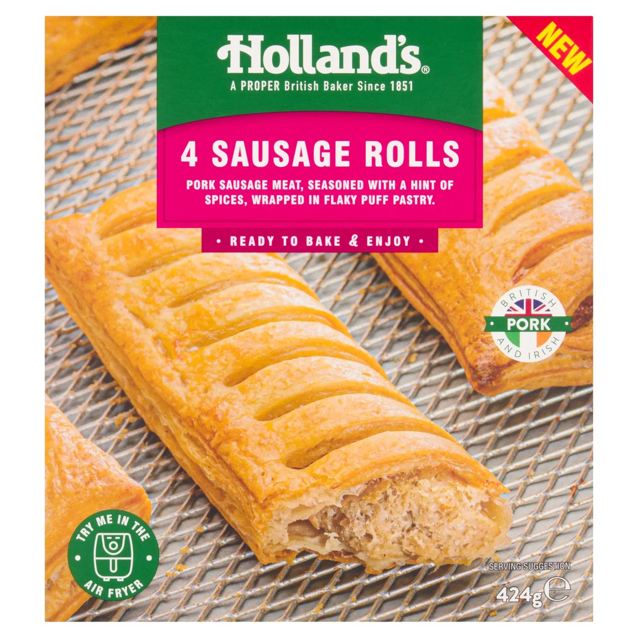 [946254] Hollands 4 Sausage Rolls 424g