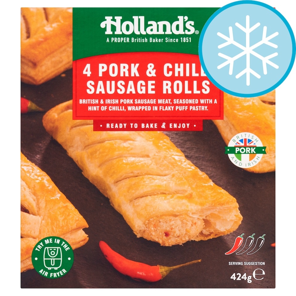 [965491] Hollands 4 Chilli Sausage Rolls 424g