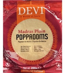 [126005] Devi Plain Poppadoms 200g