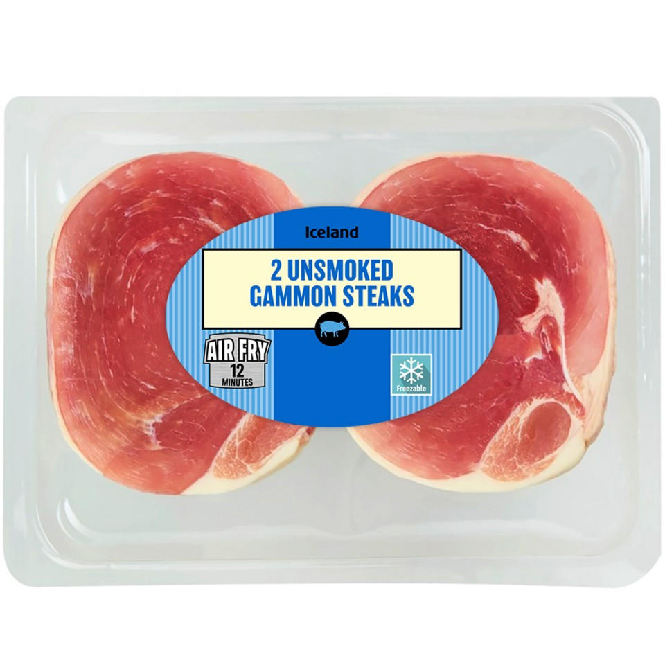 [33898] Iceland 2 Unsmoked Gammon Steaks 250g